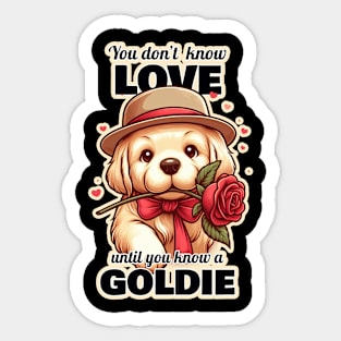 Golden Retriever Valentine's day Sticker